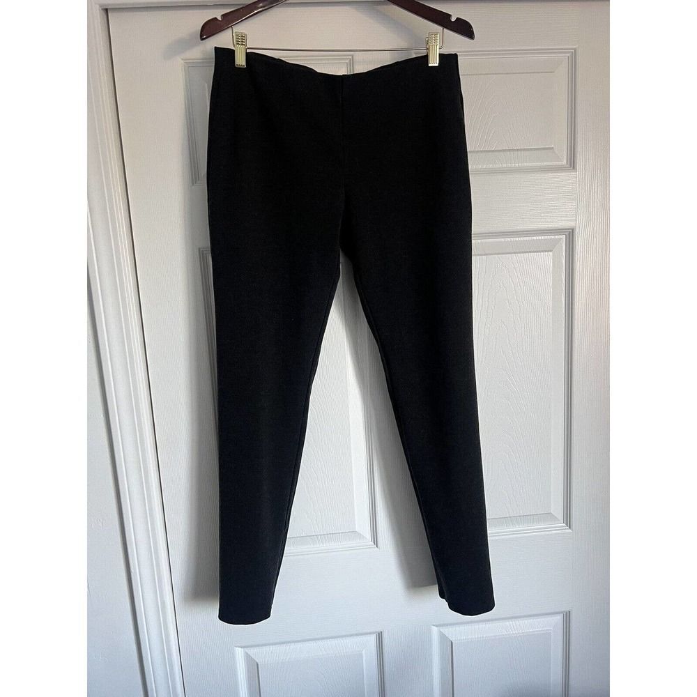 Eileen Fisher Pants Sz M Dark Gray Pull On Soft Knit Viscose Spandex Nylon